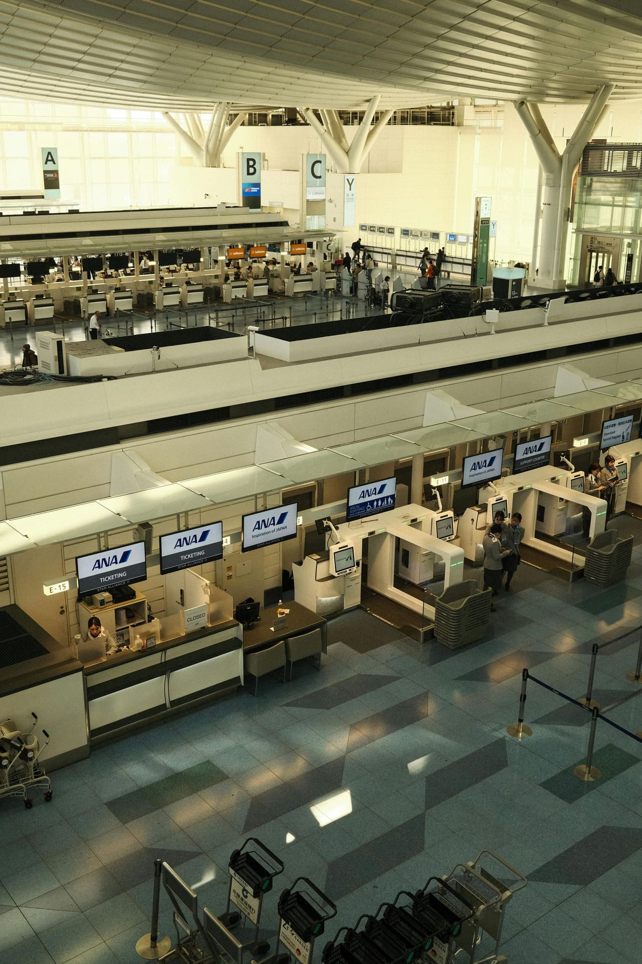 Airport arrivals hall in Japan