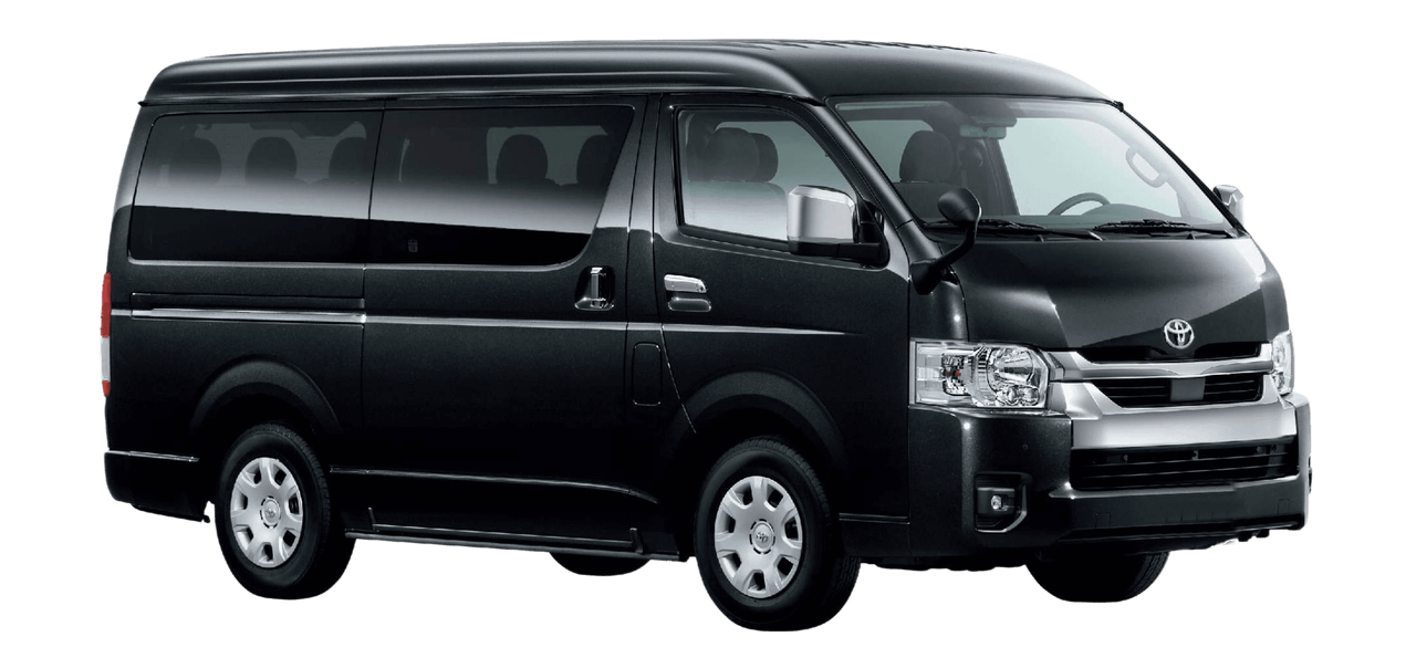 Black Toyota HiAce van