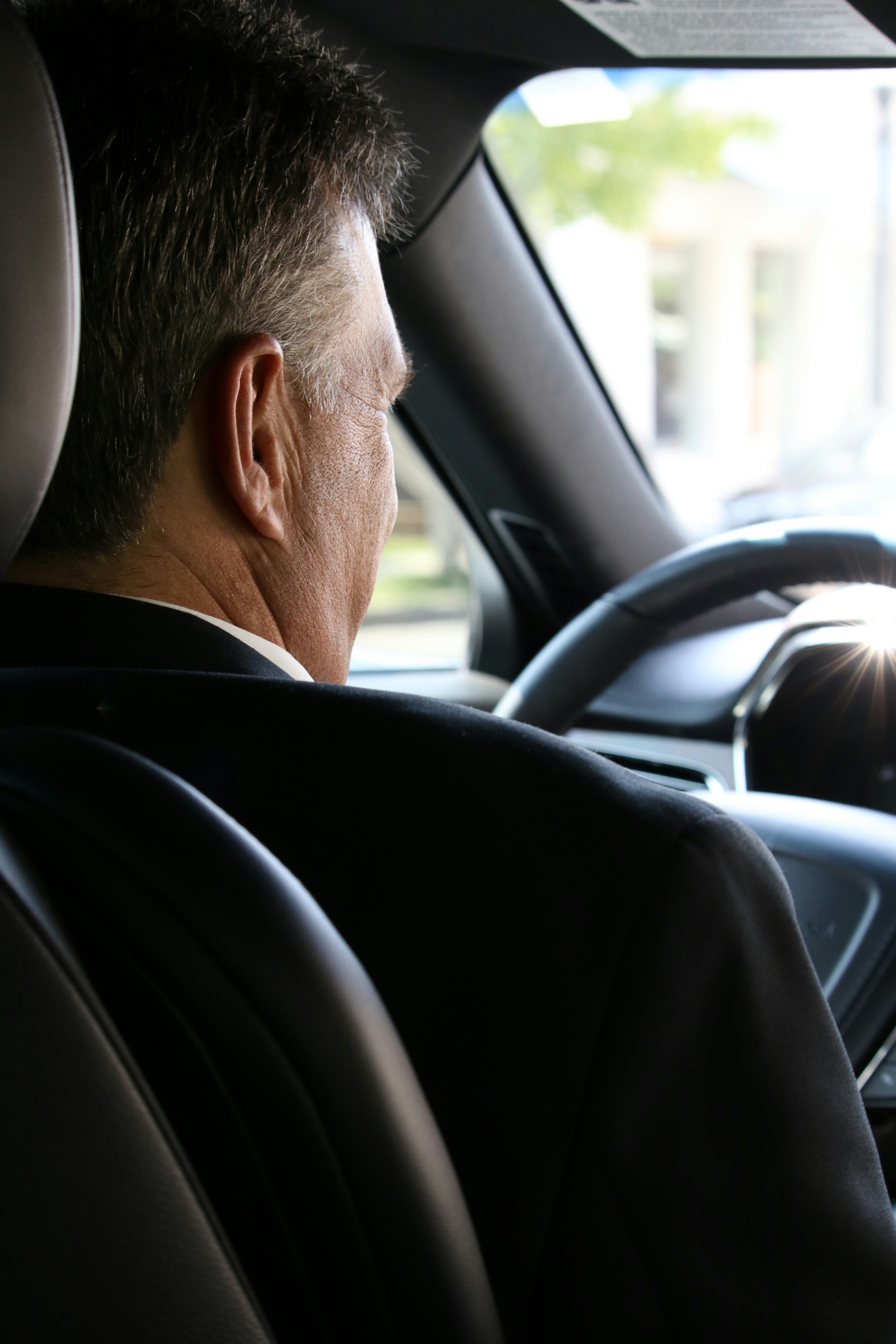 Professional chauffeur driving