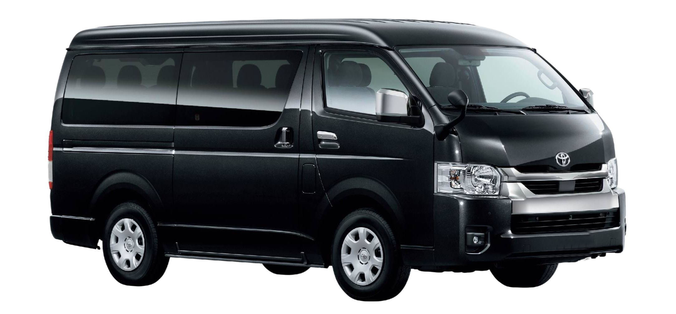 Black Toyota HiAce van